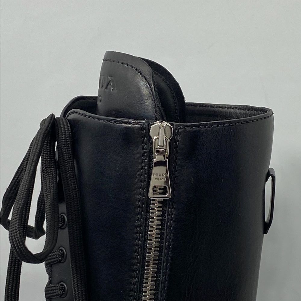 Prada Lug-Sole Tall Leather Combat Boots size 36 - Picture 8 of 15
